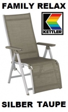 KETTLER RELAXSESSEL RELAXLIEGE FAMILY  SILBER TAUPE